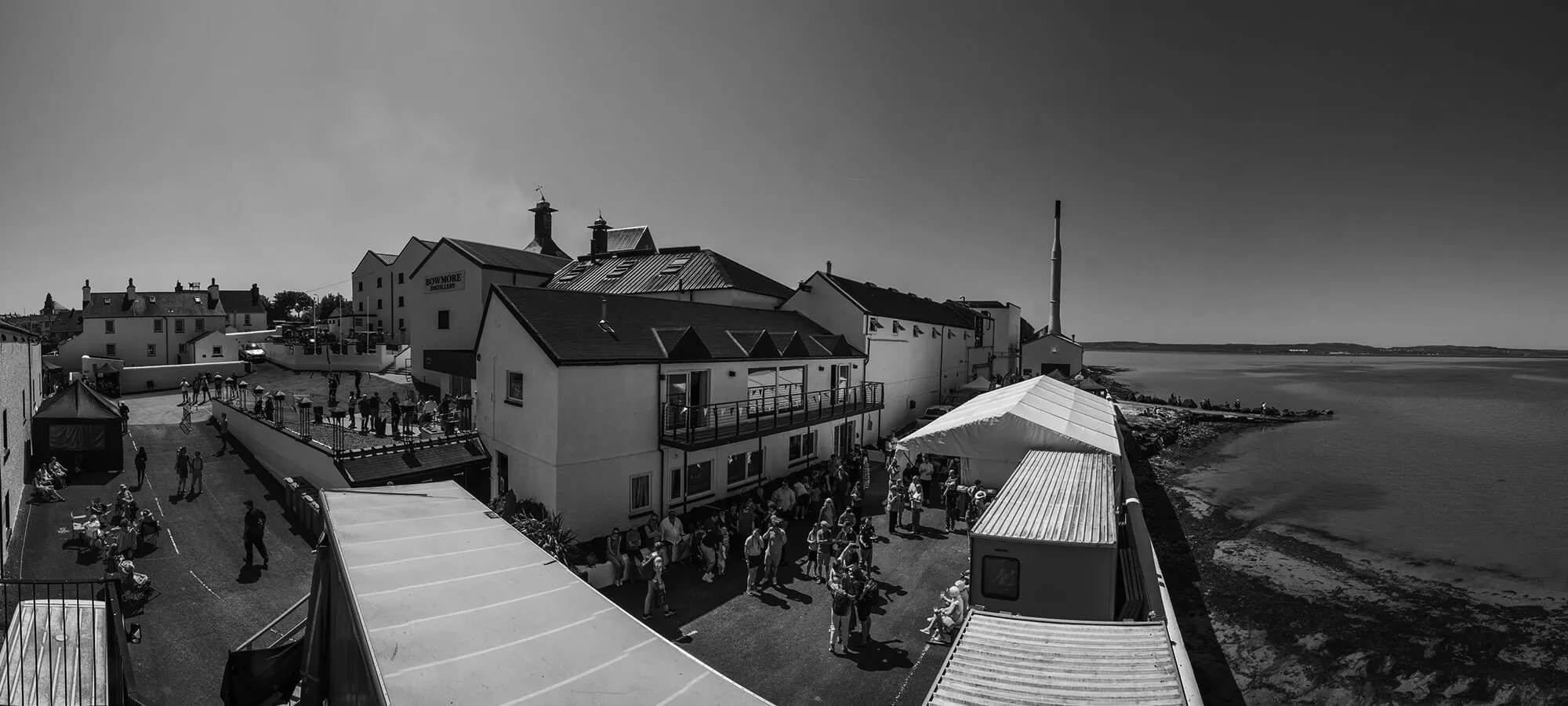 Distillery and town during Feis Ile