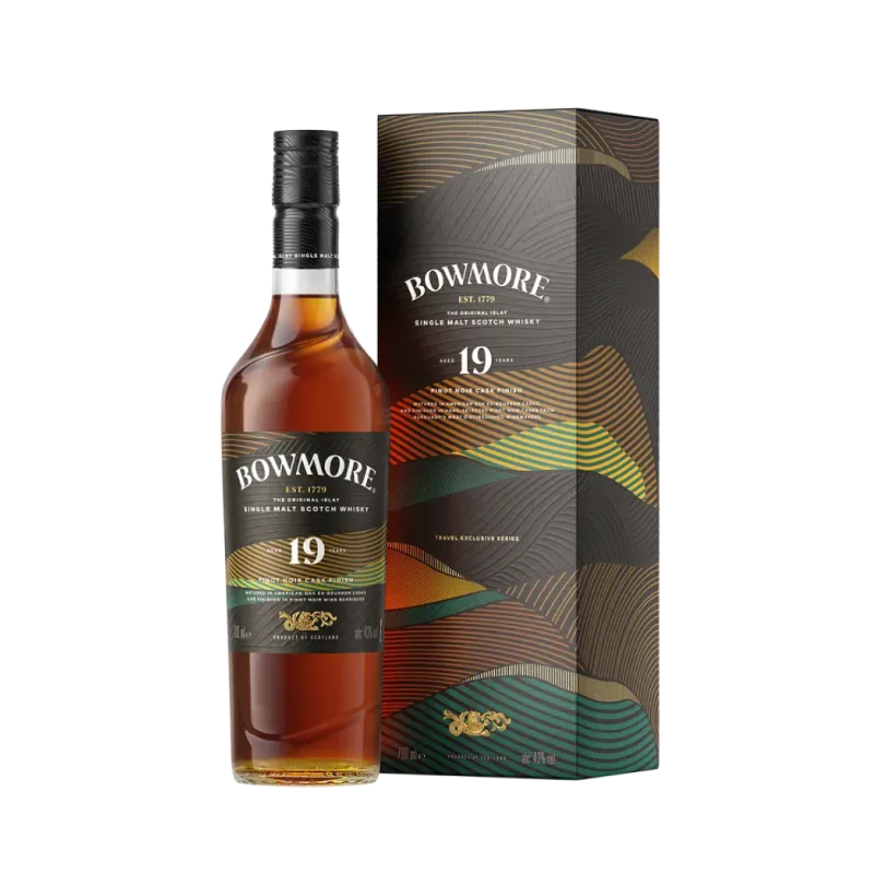   Bowmore 19 year old Pinot Noir Cask Finish and box